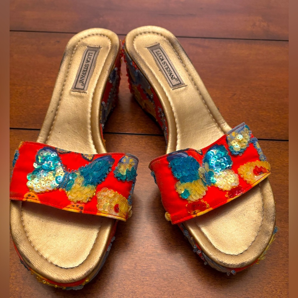 Sequin Slide Sandals - Multicolor